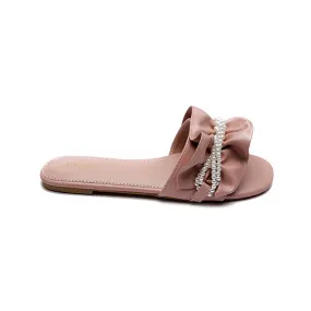 Pearl Detailed Ruched Slide Sandal MY 221