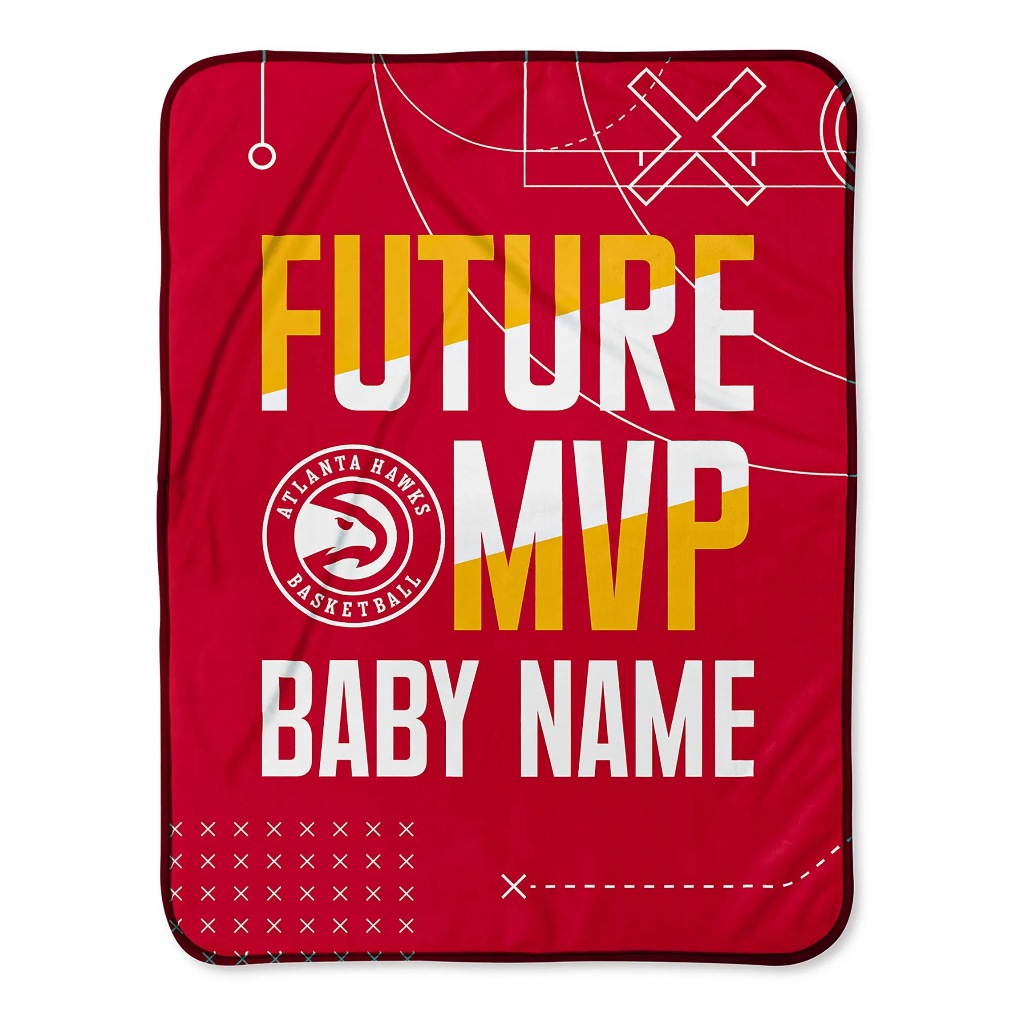 Personalized Atlanta Hawks MVP Baby Pixel Fleece Blanket