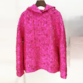 Pink Wavy Embroidered Jacket