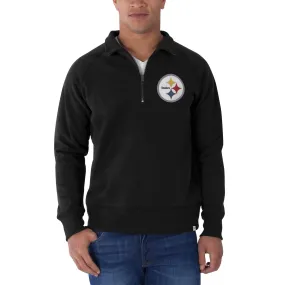 Pittsburgh Steelers 47 Brand Black 1/4 Zip Cross-Check Pullover Sweatshirt