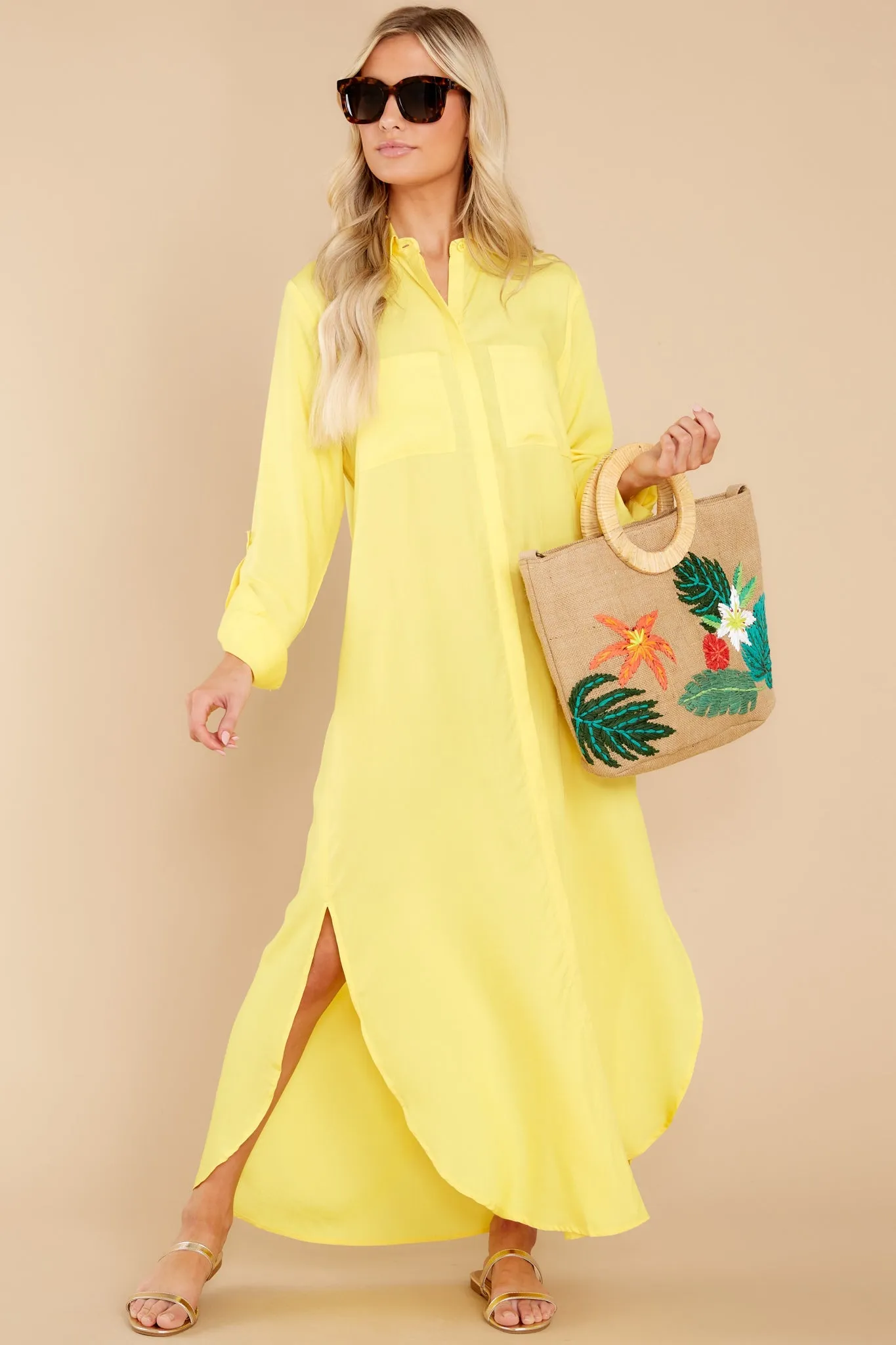 Polished Enterprise Yellow Cover Up Dress