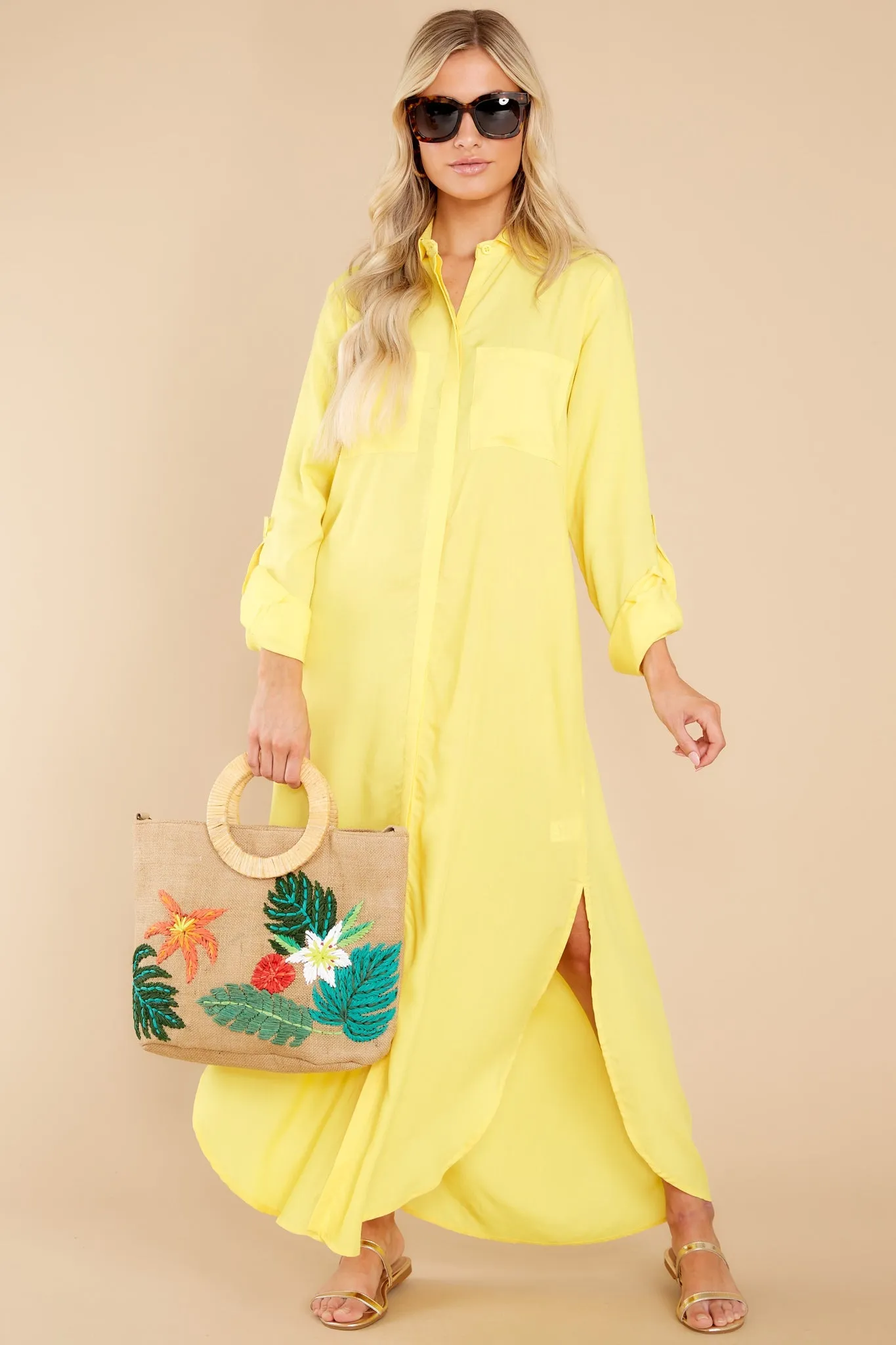 Polished Enterprise Yellow Cover Up Dress