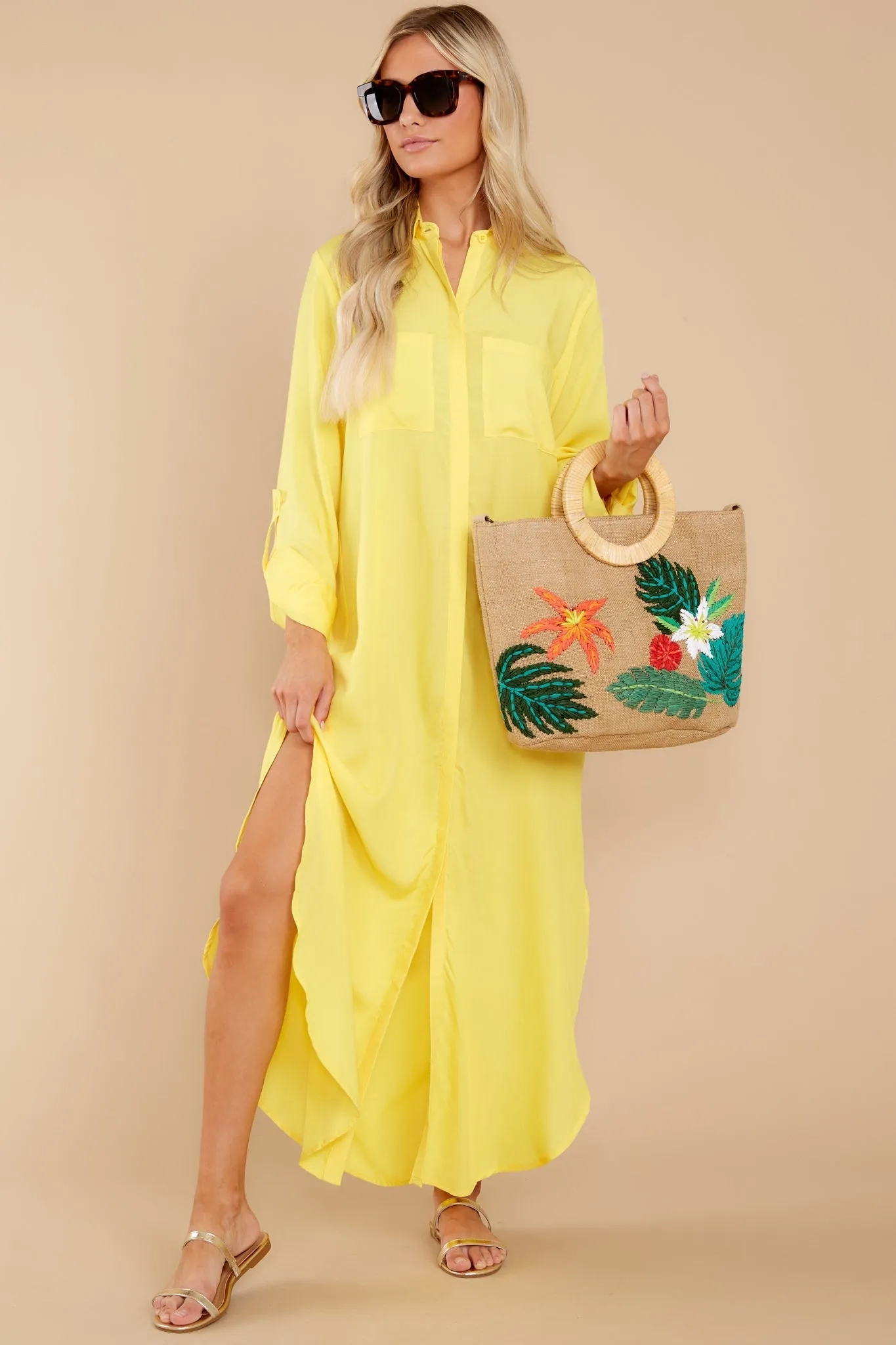 Polished Enterprise Yellow Cover Up Dress