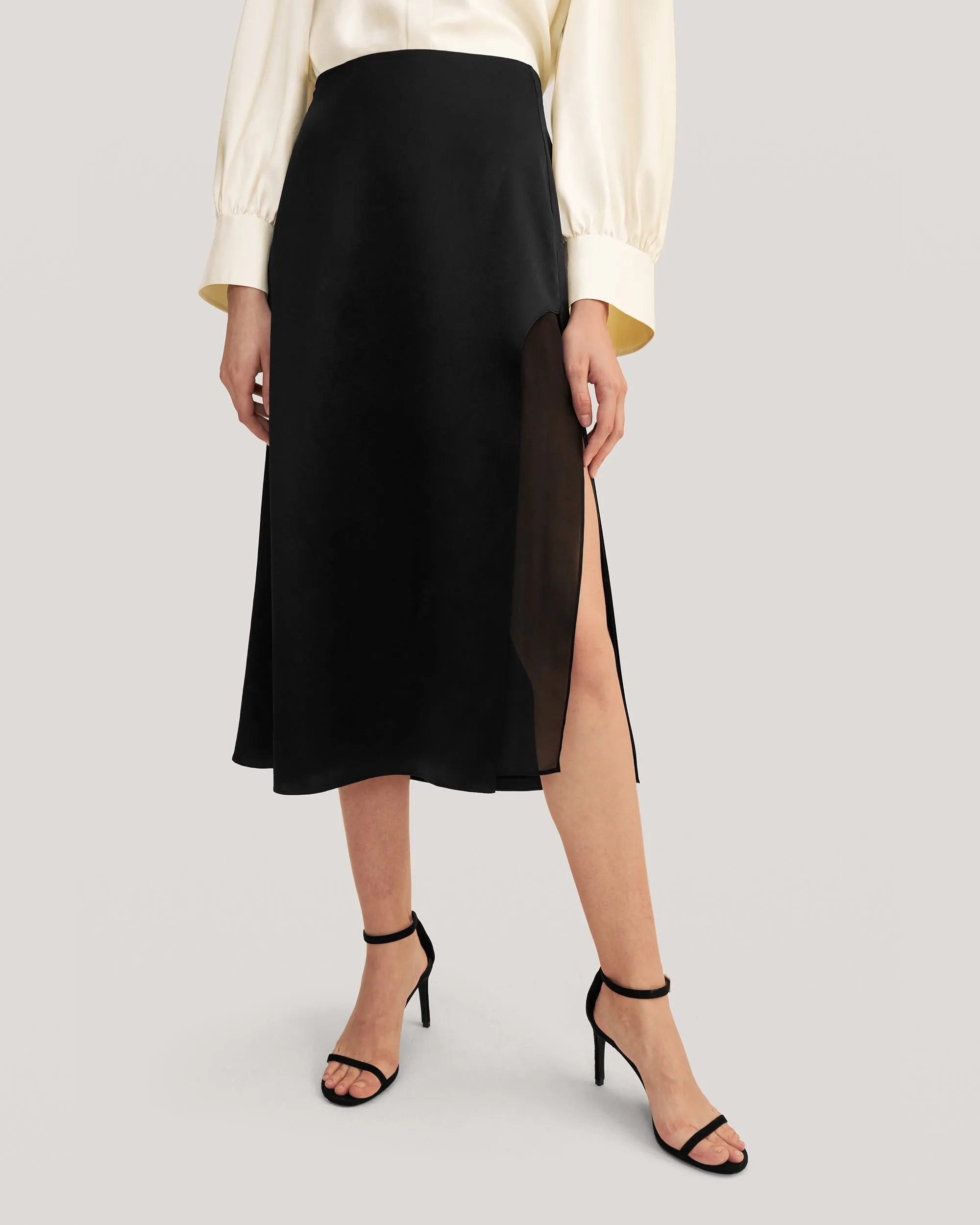 Prunus Split Midi Skirt