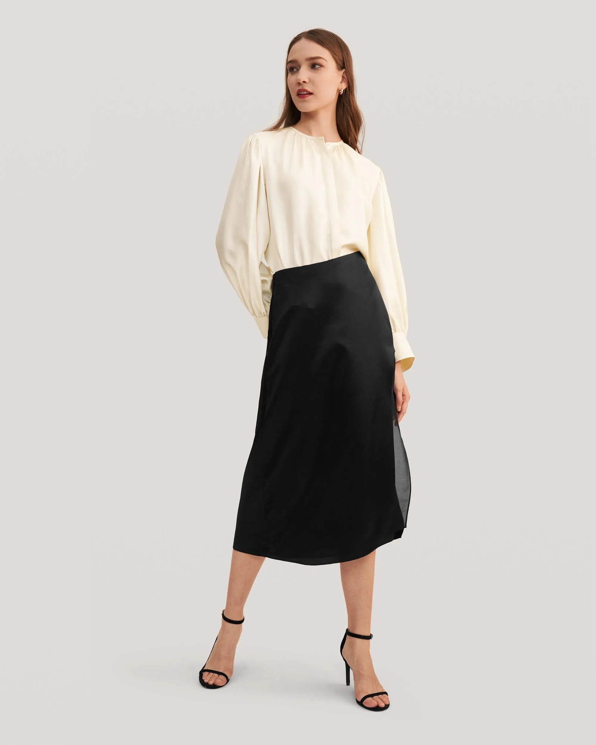 Prunus Split Midi Skirt