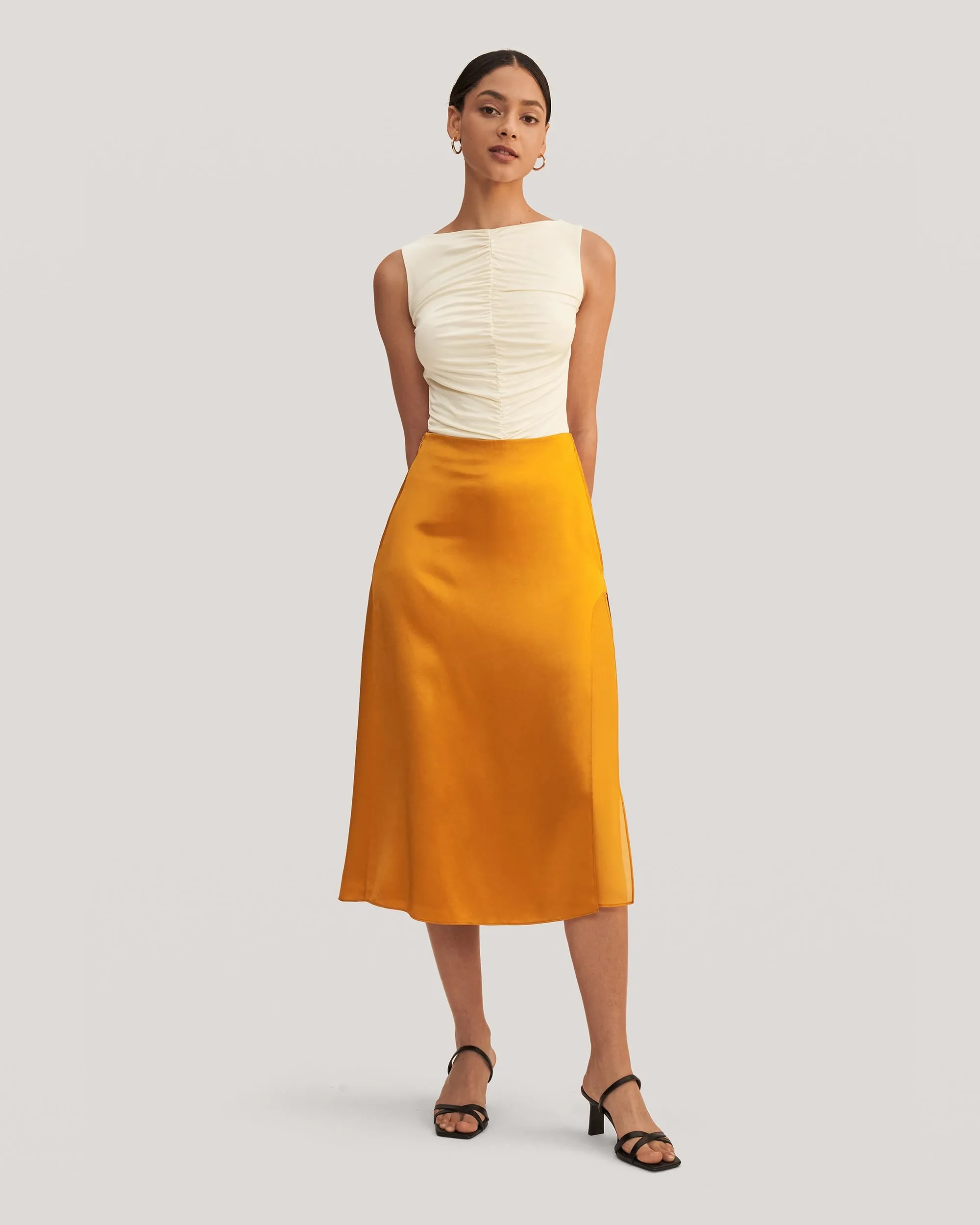 Prunus Split Midi Skirt