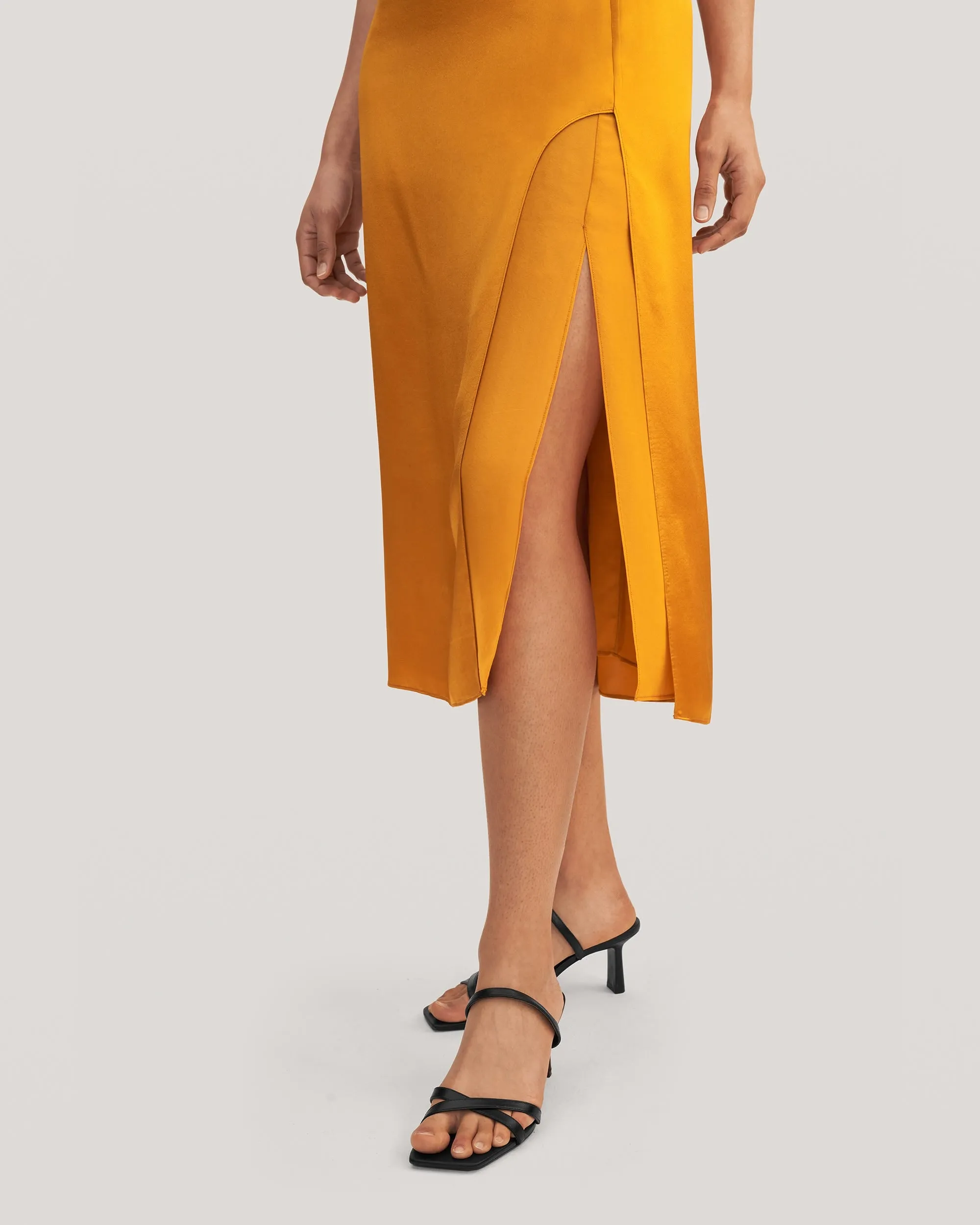 Prunus Split Midi Skirt