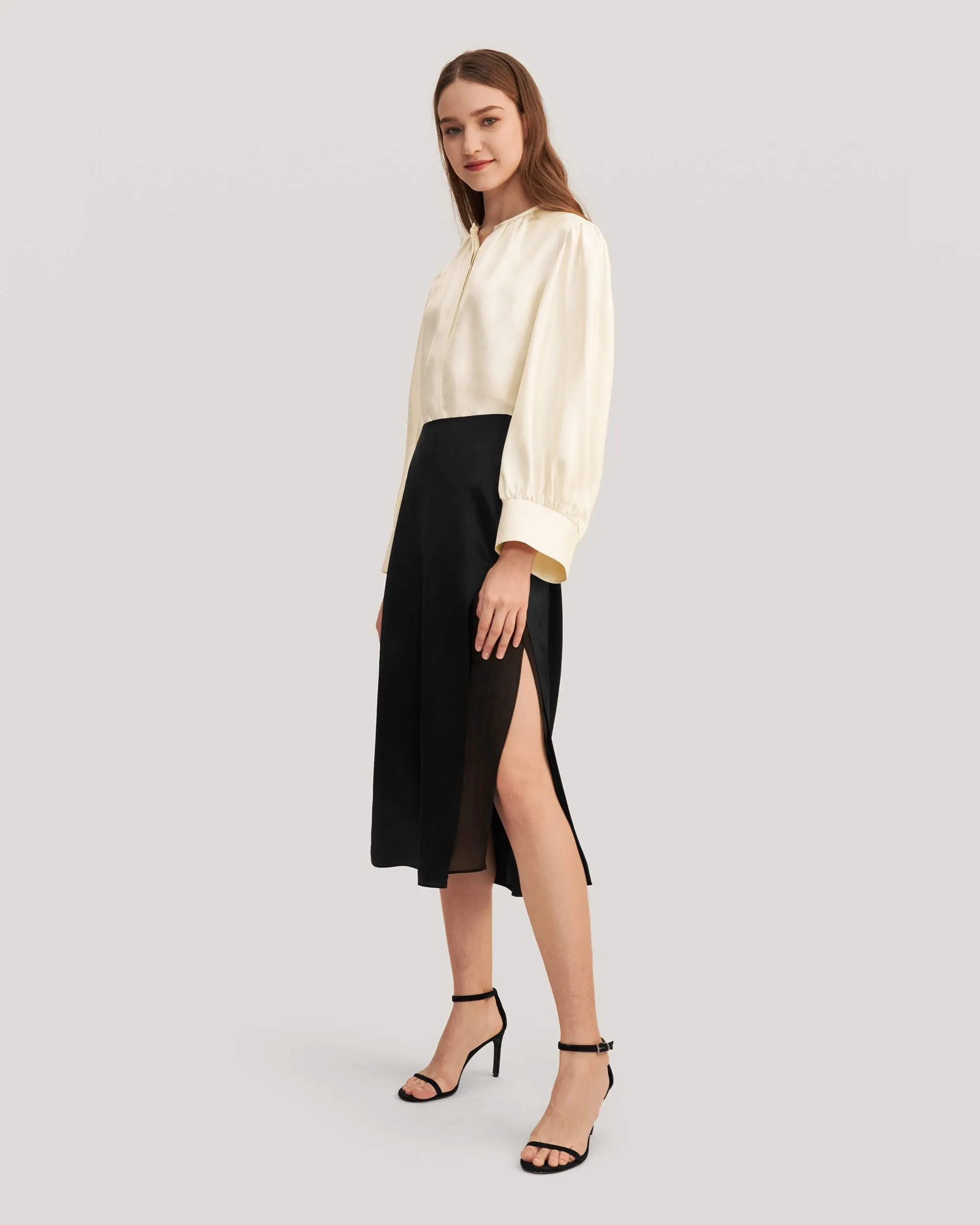 Prunus Split Midi Skirt