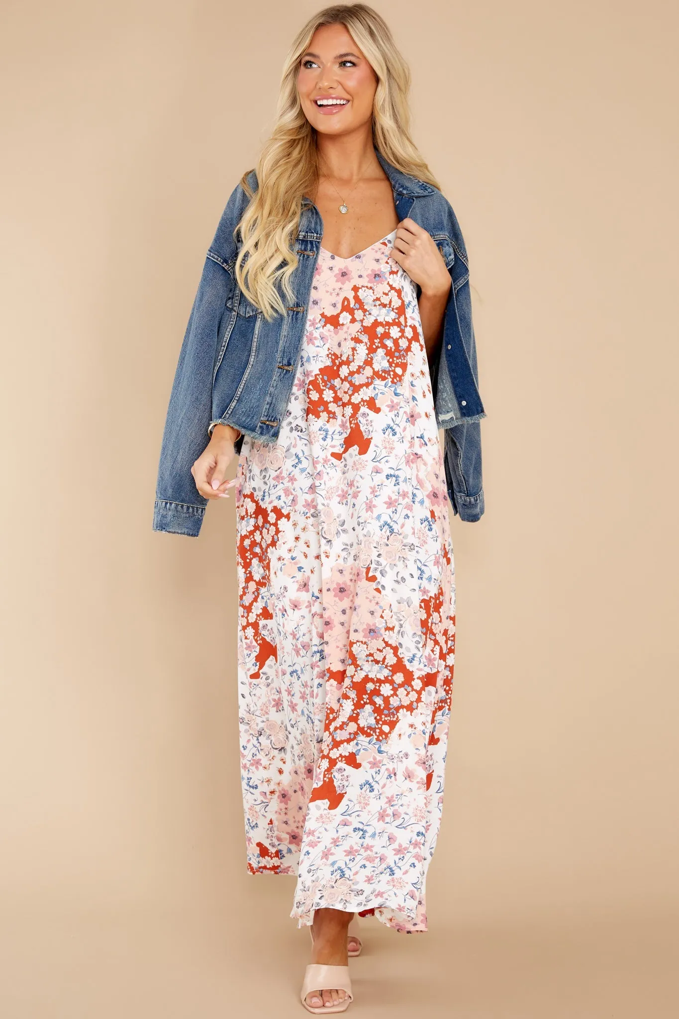 Pursue Your Passion Ivory Multi Floral Print Maxi Dress