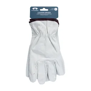 Pyramex Value Grain Cowhide Leather Keystone Thumb Driver Gloves - Hangtag - M