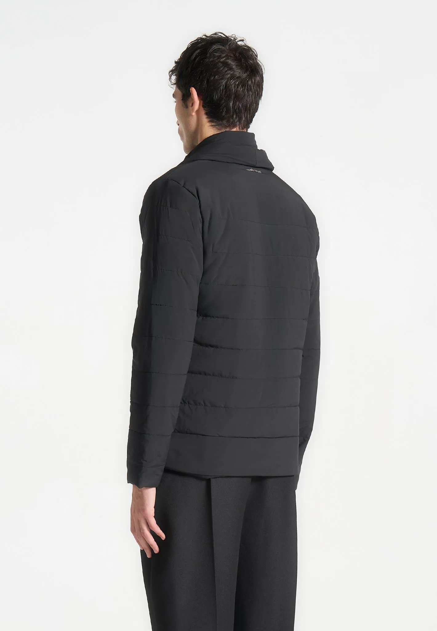 Quilted Blazer Jacket - Black