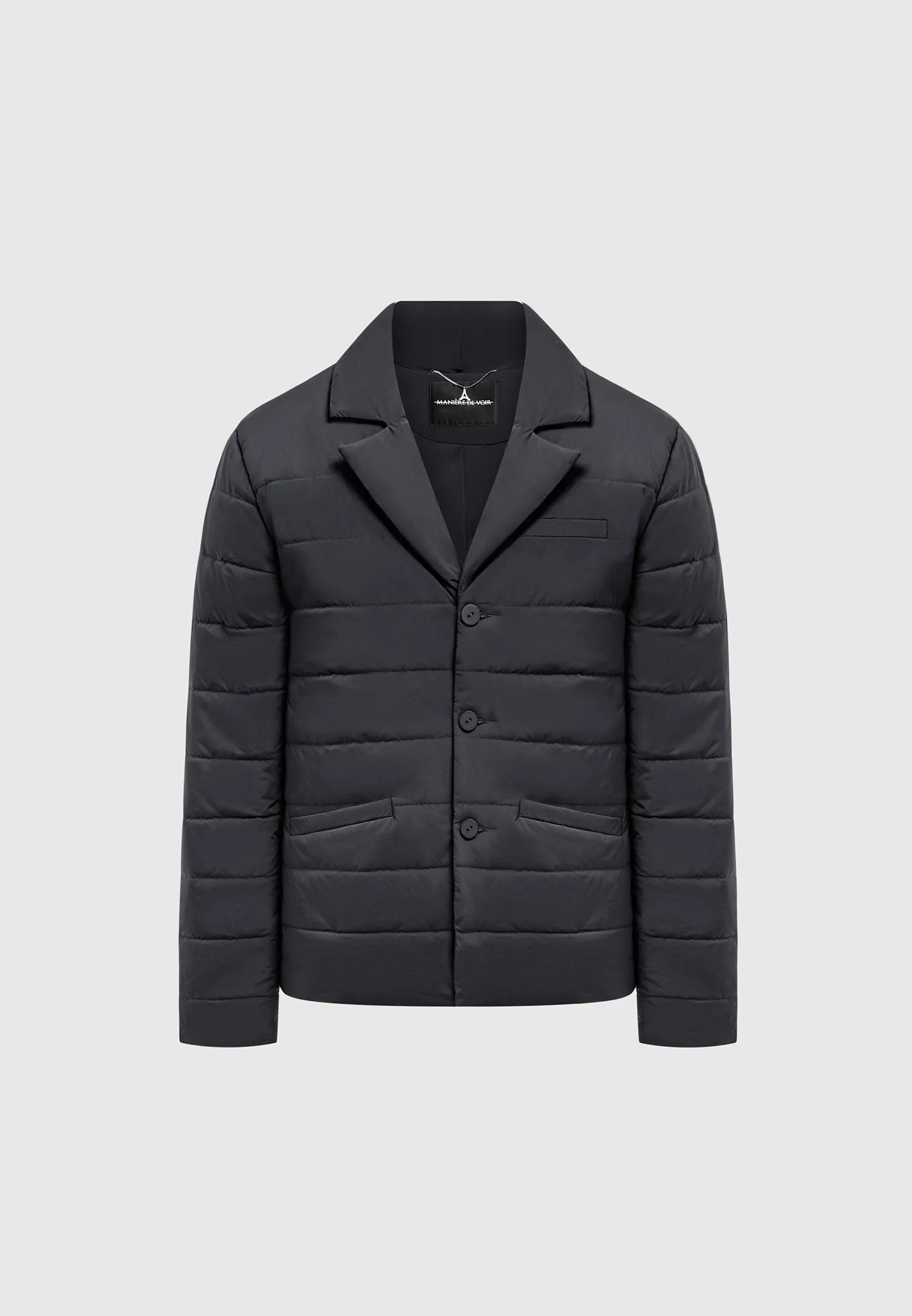 Quilted Blazer Jacket - Black