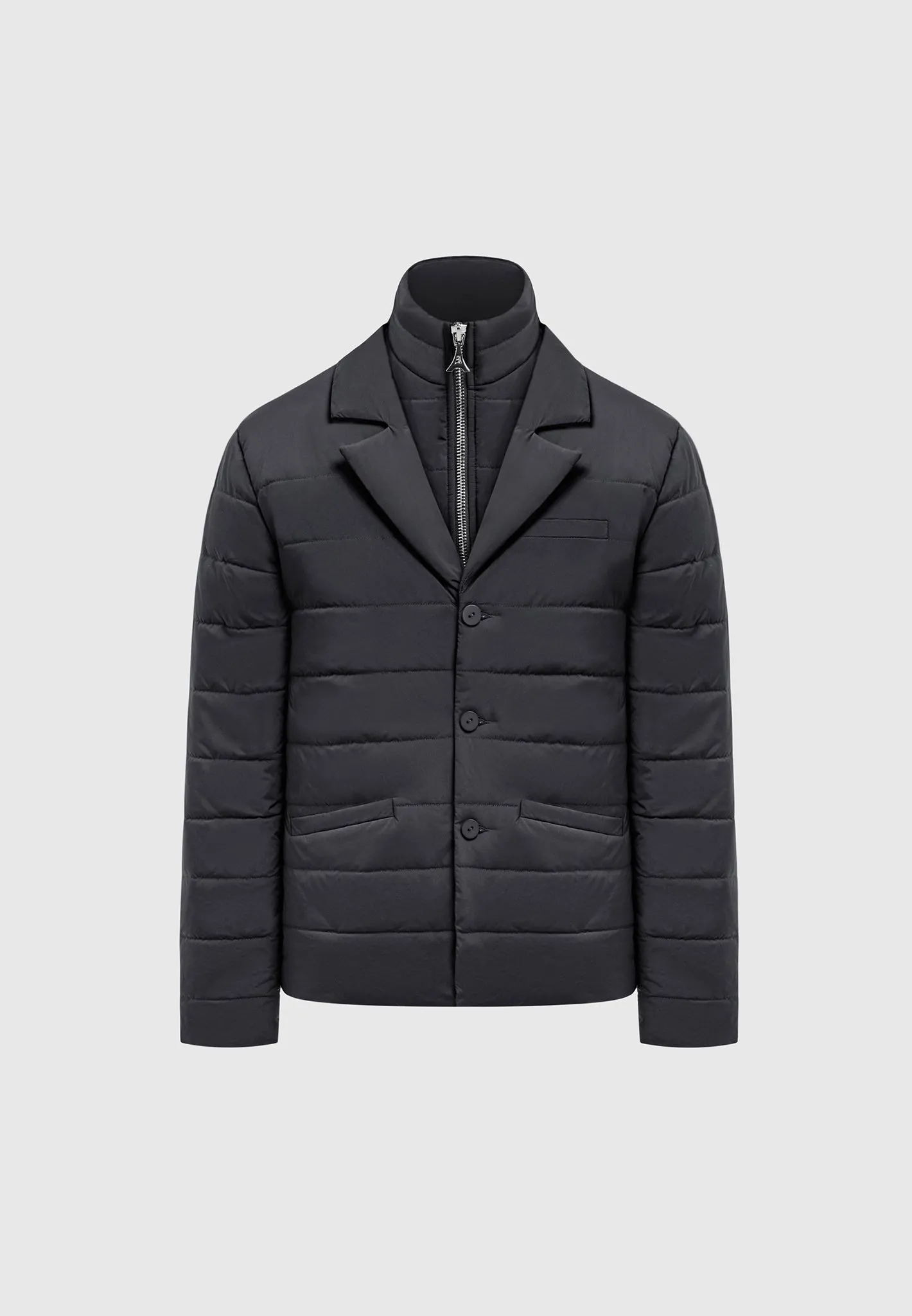 Quilted Blazer Jacket - Black