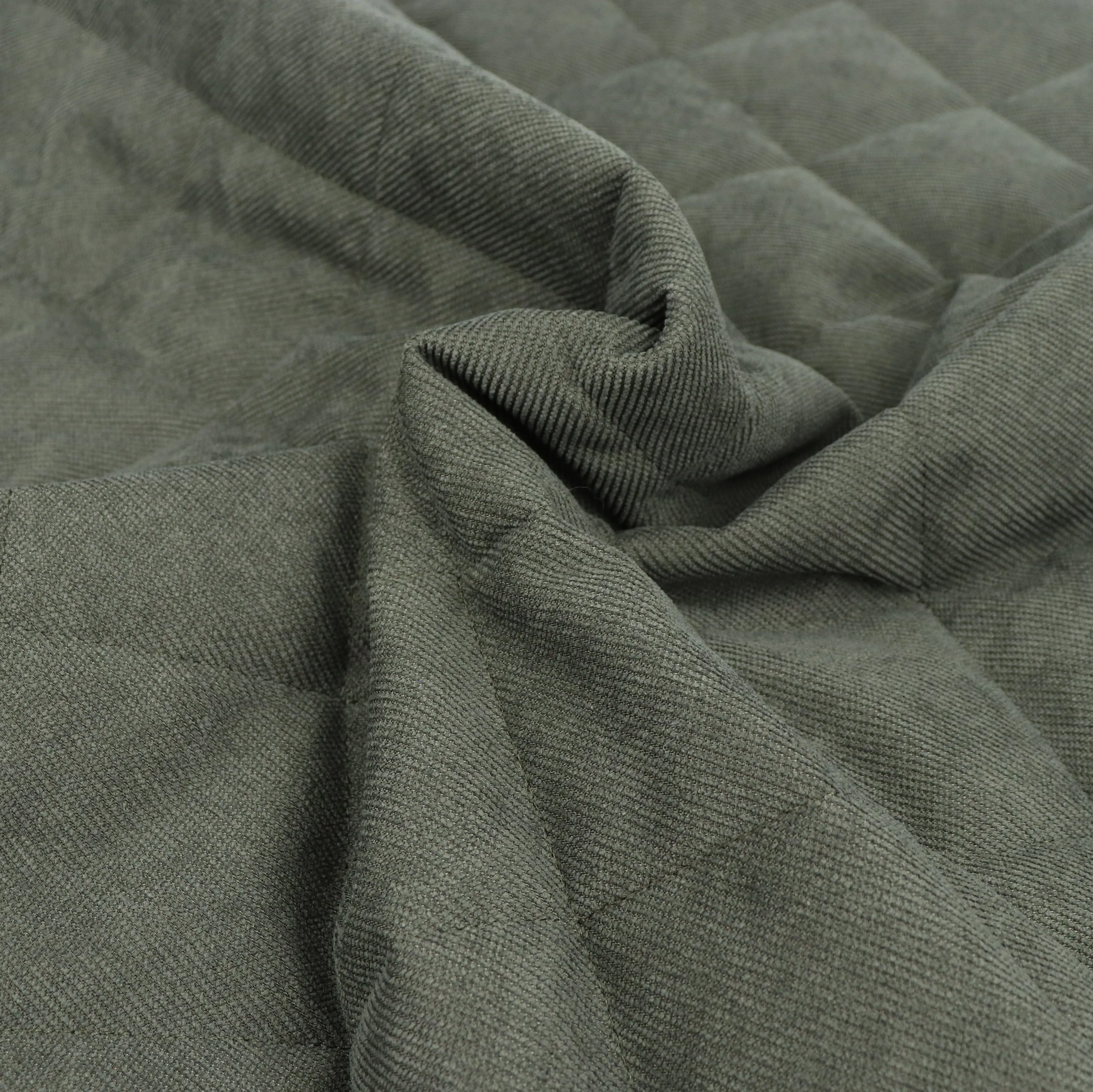 Quilted Corduroy Coating - Green