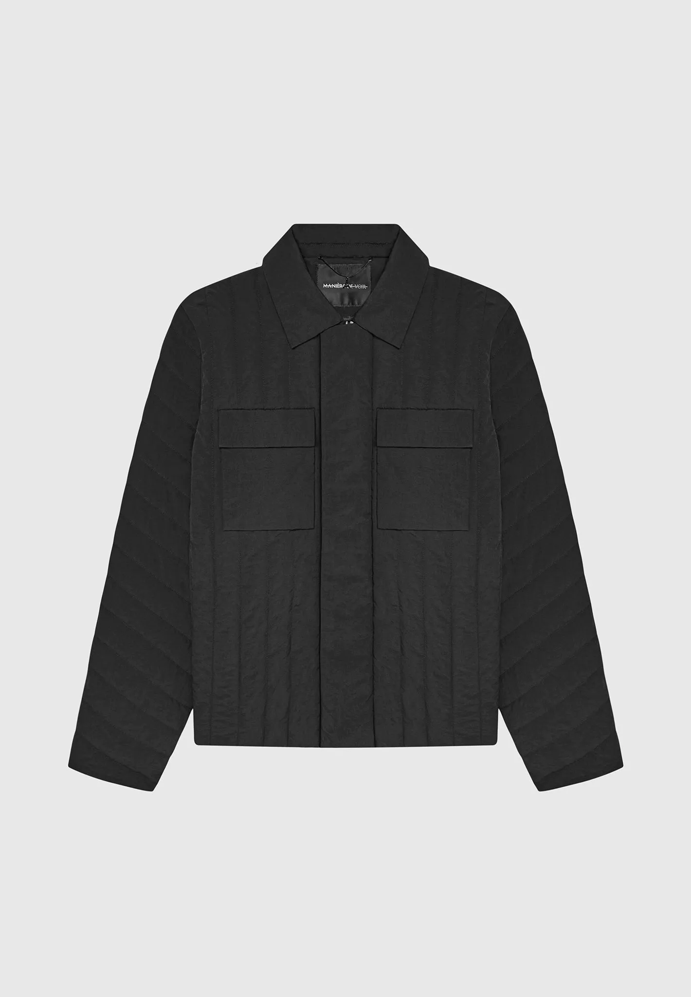 Quilted Harrington Jacket - Black