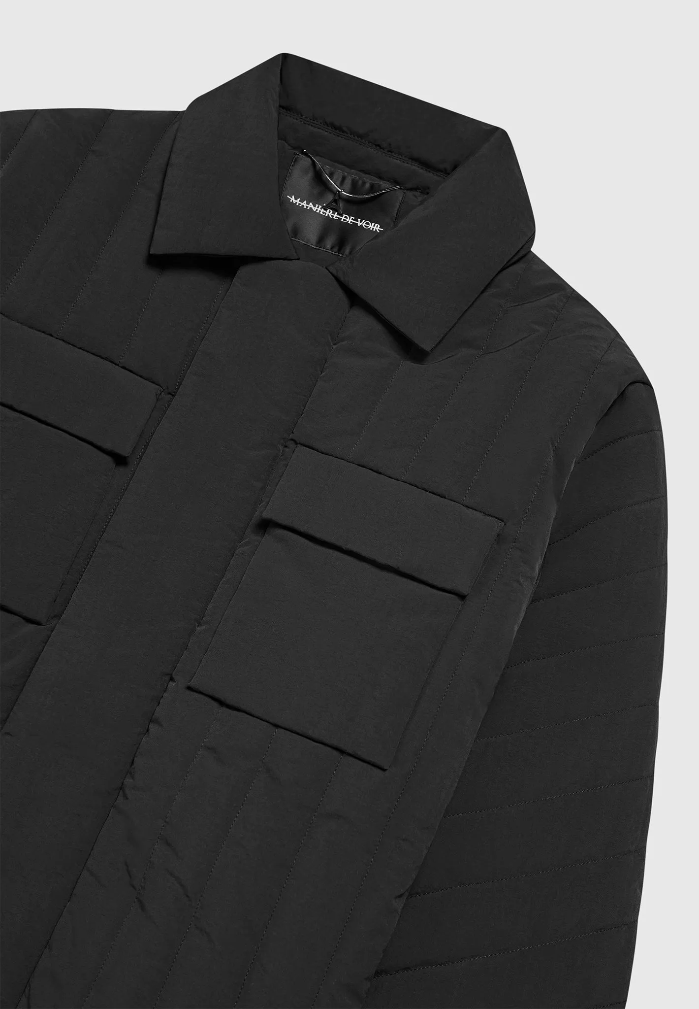 Quilted Harrington Jacket - Black