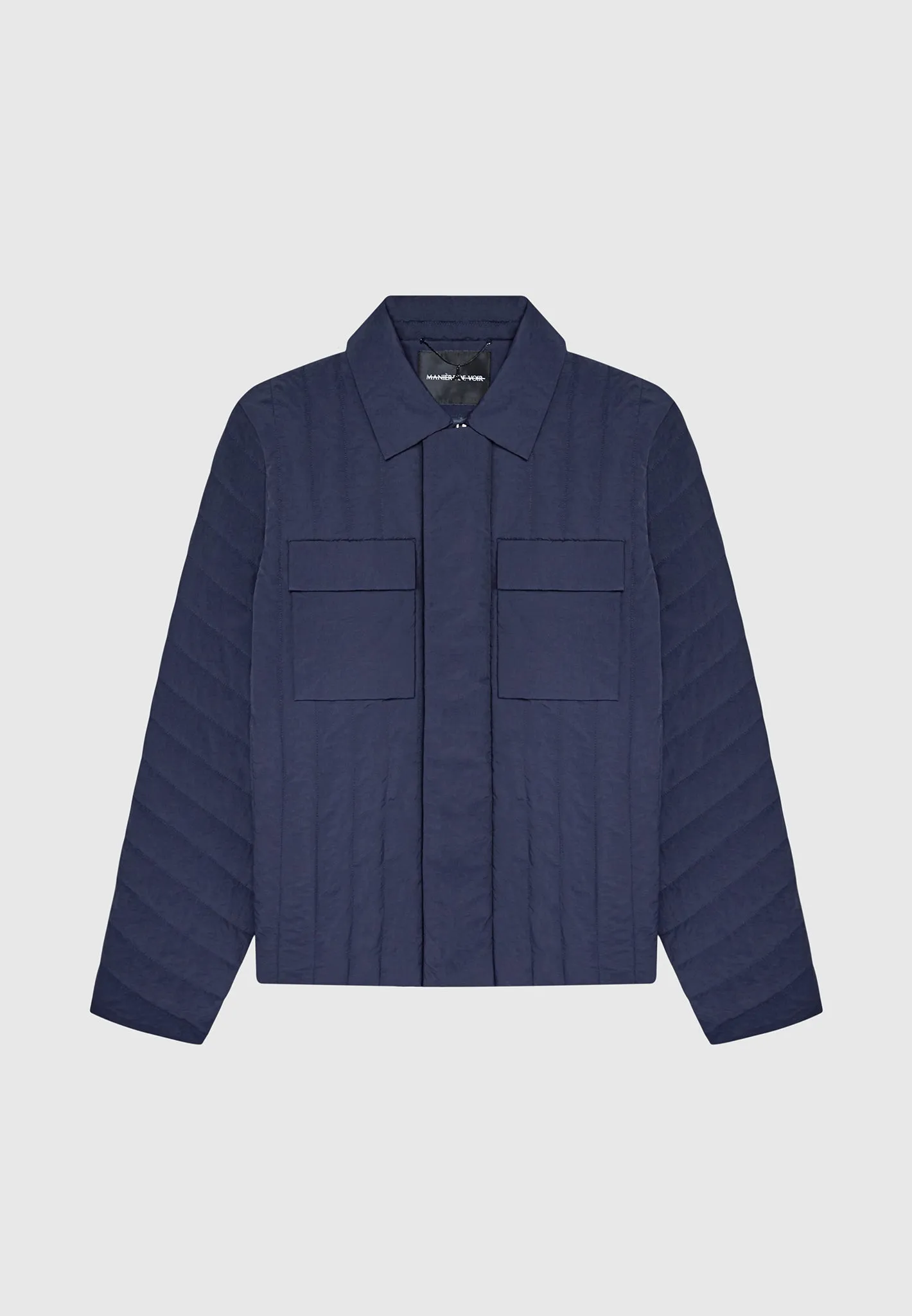 Quilted Harrington Jacket - Navy