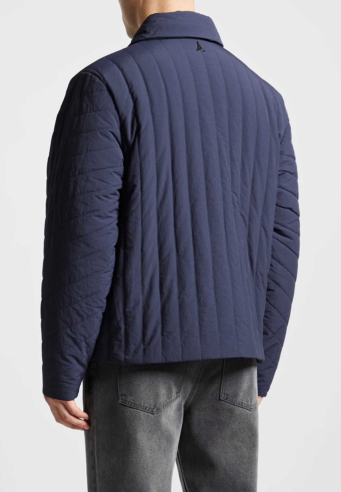 Quilted Harrington Jacket - Navy