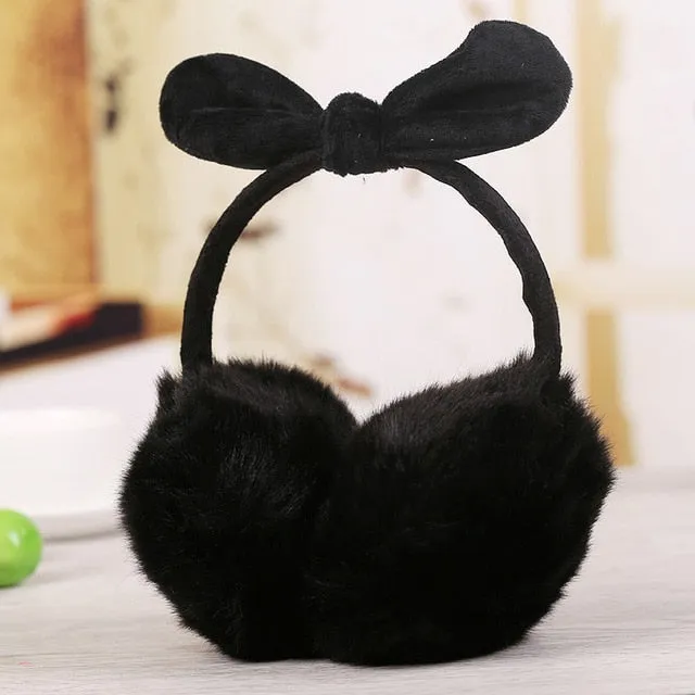 Rabbit ears fur winter Earmuffs