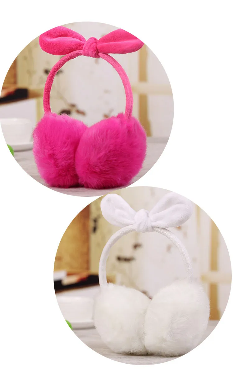 Rabbit ears fur winter Earmuffs