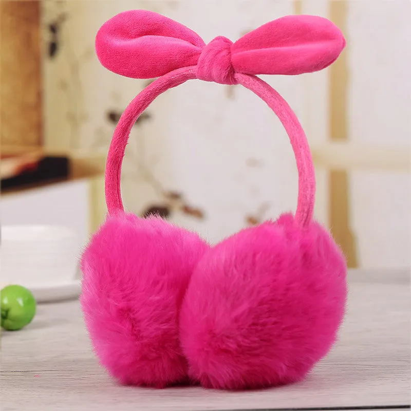 Rabbit ears fur winter Earmuffs