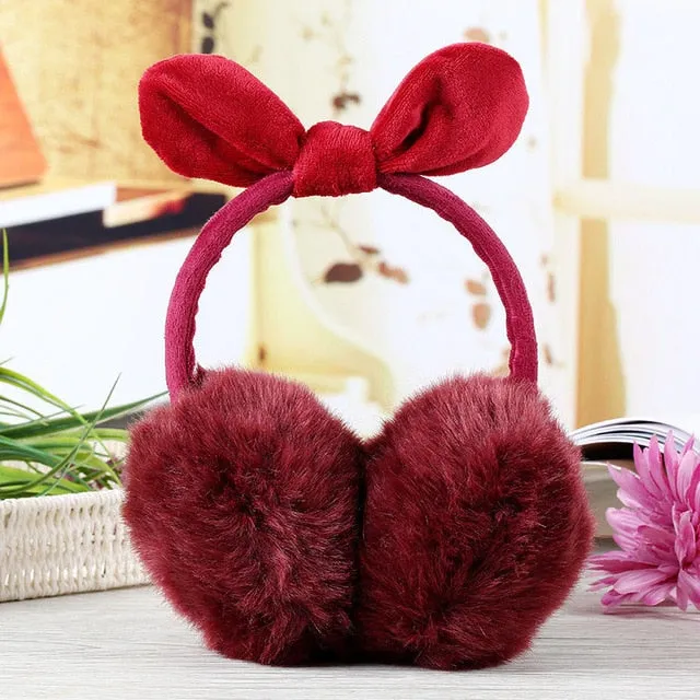 Rabbit ears fur winter Earmuffs