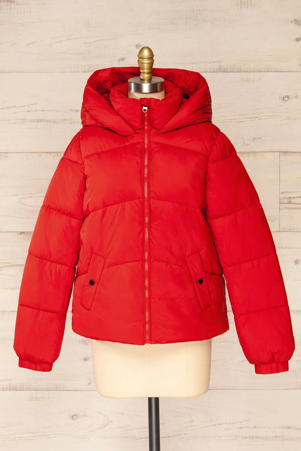 Rasdale Red | Short Puffer Coat