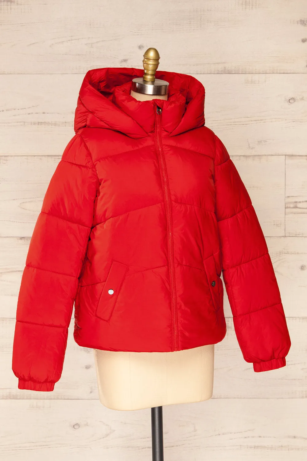 Rasdale Red | Short Puffer Coat