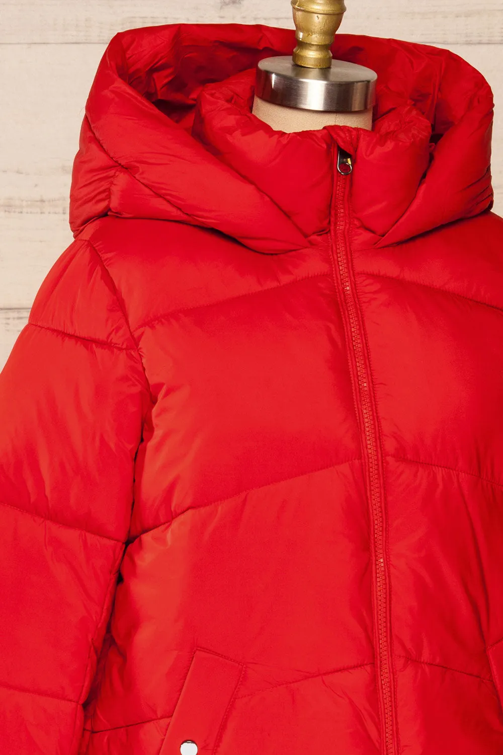 Rasdale Red | Short Puffer Coat