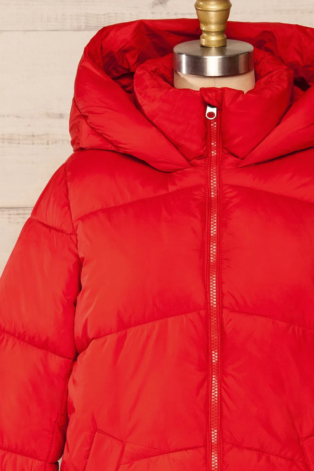 Rasdale Red | Short Puffer Coat