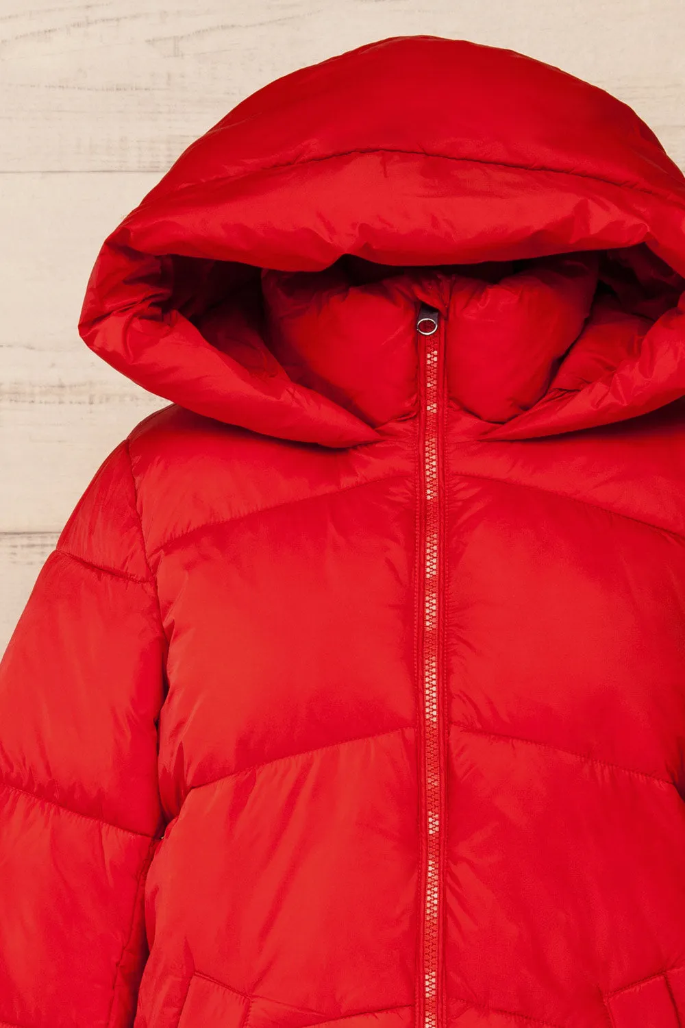 Rasdale Red | Short Puffer Coat