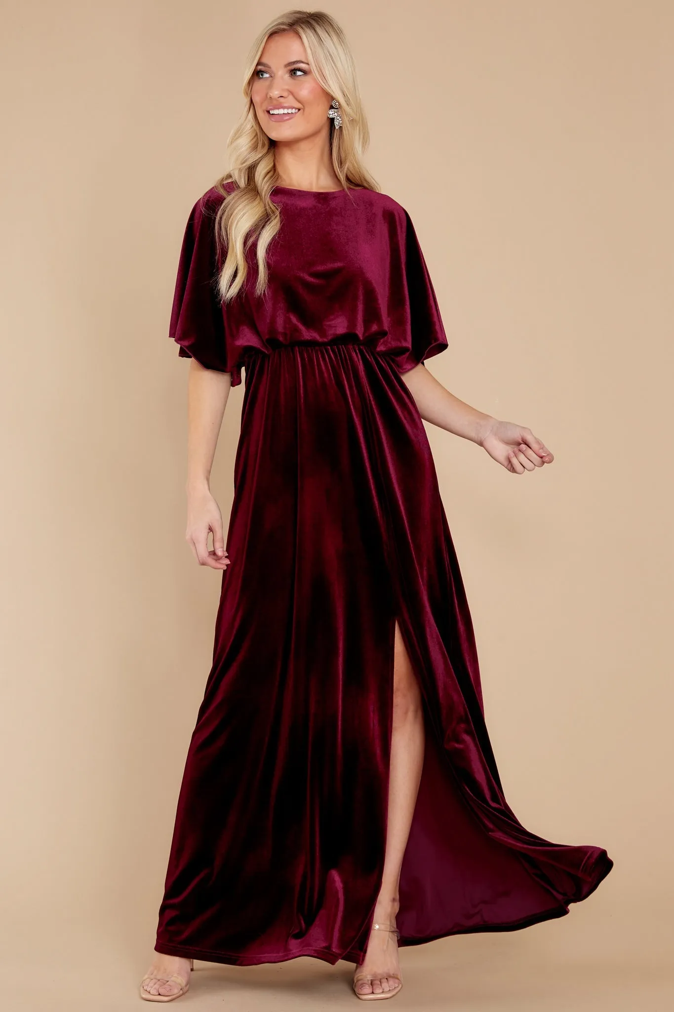 Ready For Tonight Merlot Maxi Dress