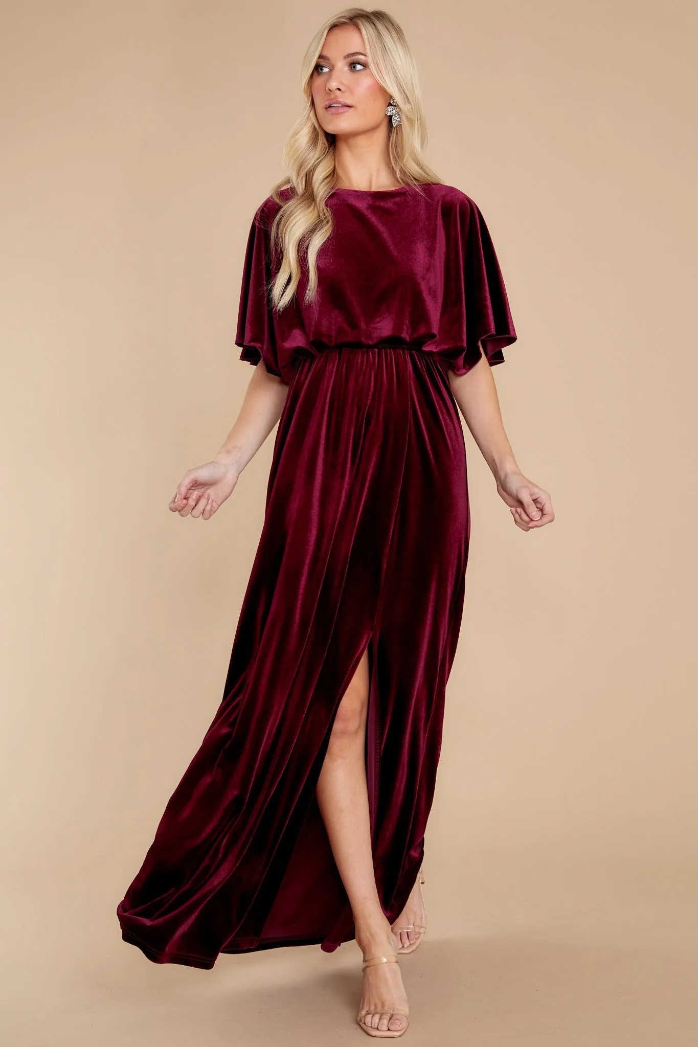 Ready For Tonight Merlot Maxi Dress