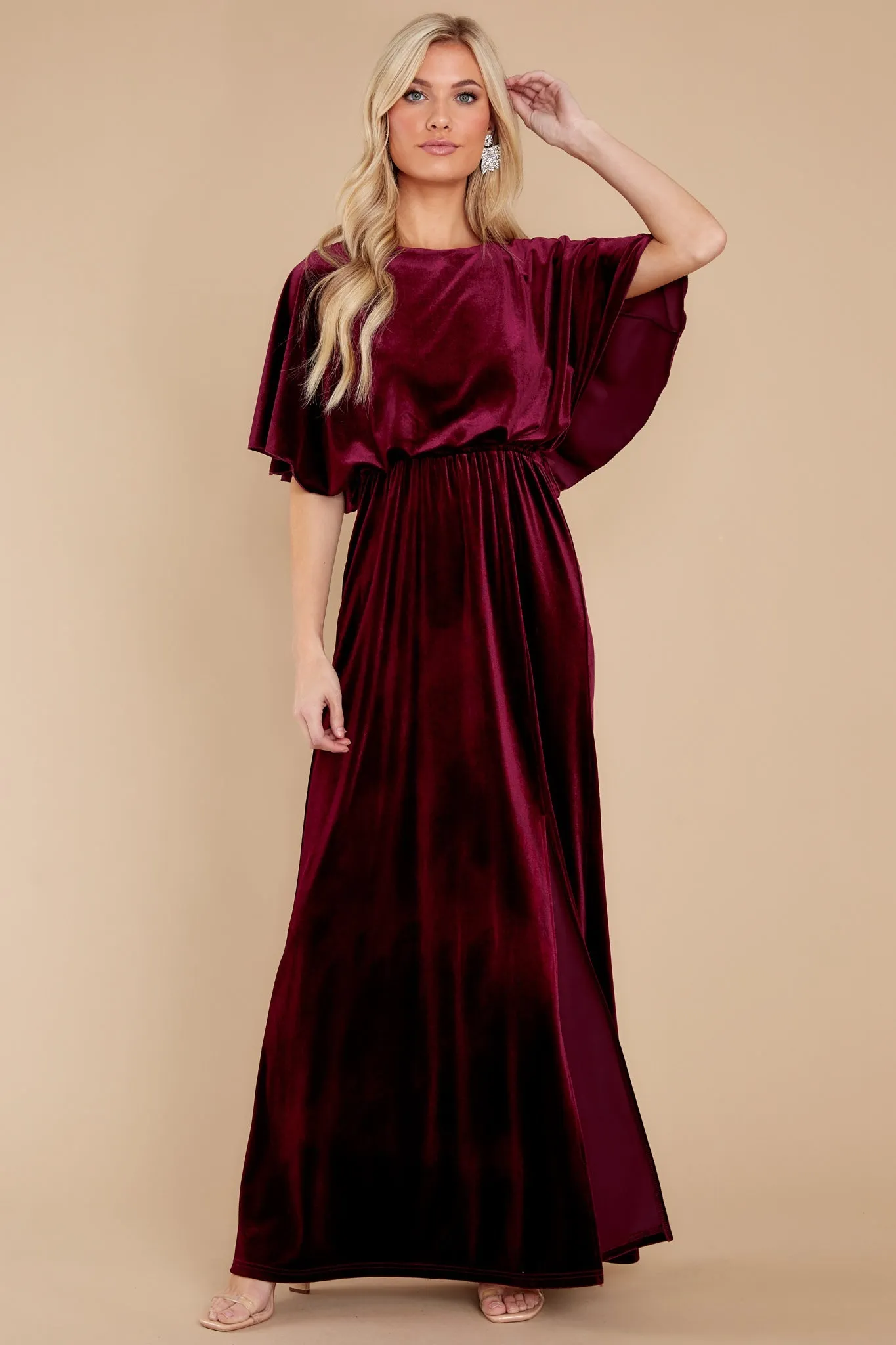 Ready For Tonight Merlot Maxi Dress