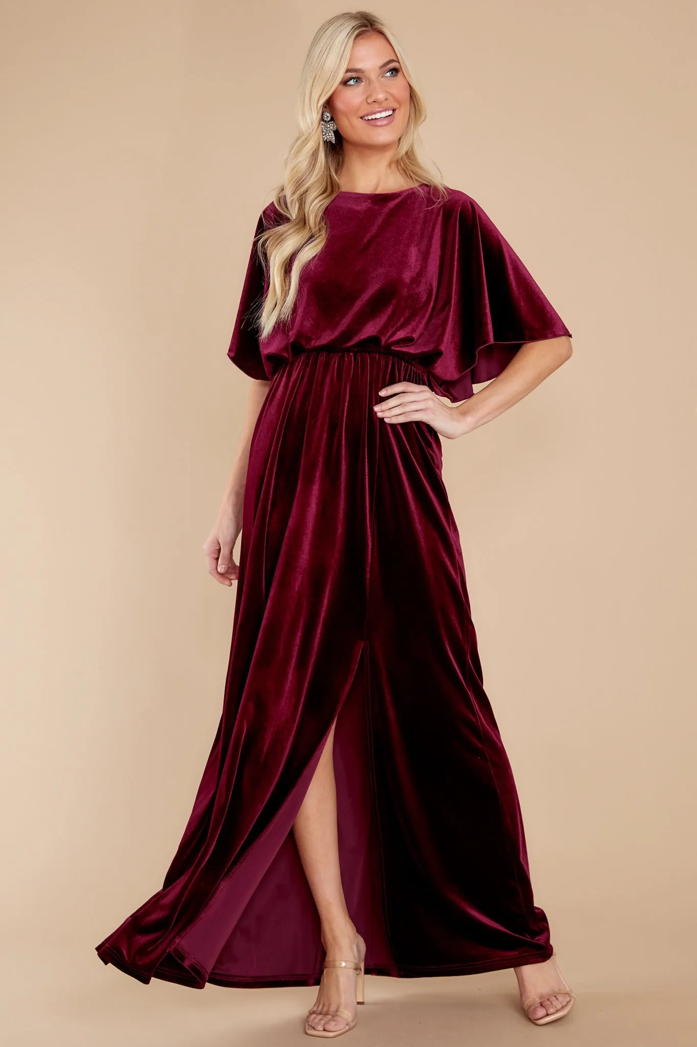 Ready For Tonight Merlot Maxi Dress