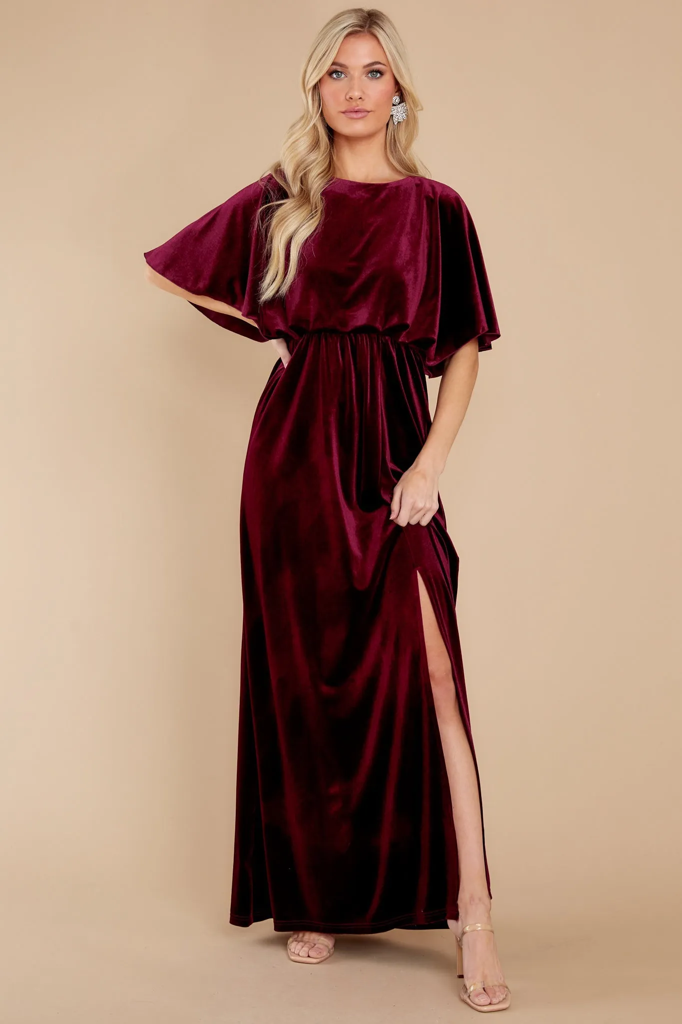 Ready For Tonight Merlot Maxi Dress