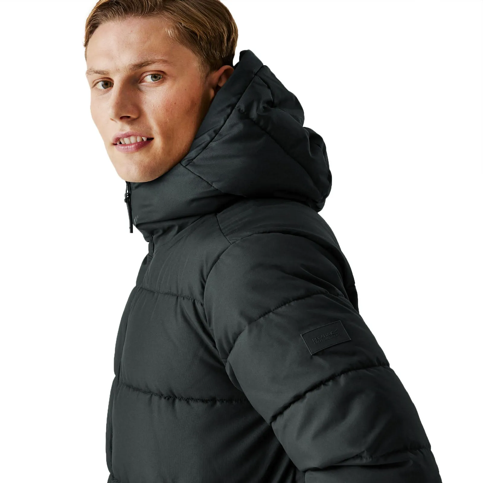 Regatta Mens Hallin II Hooded Quilted Padded Longline Jacket