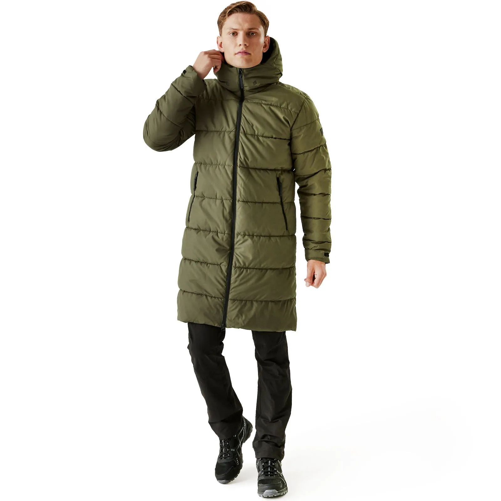 Regatta Mens Hallin II Hooded Quilted Padded Longline Jacket