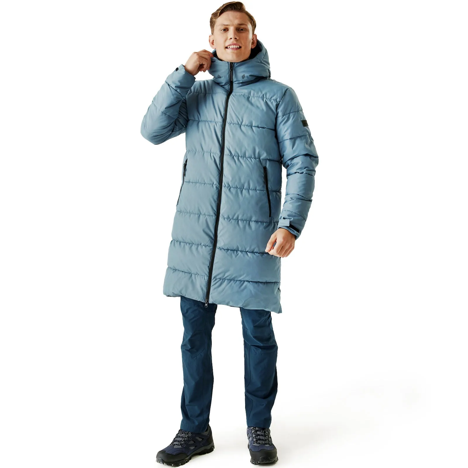 Regatta Mens Hallin II Hooded Quilted Padded Longline Jacket