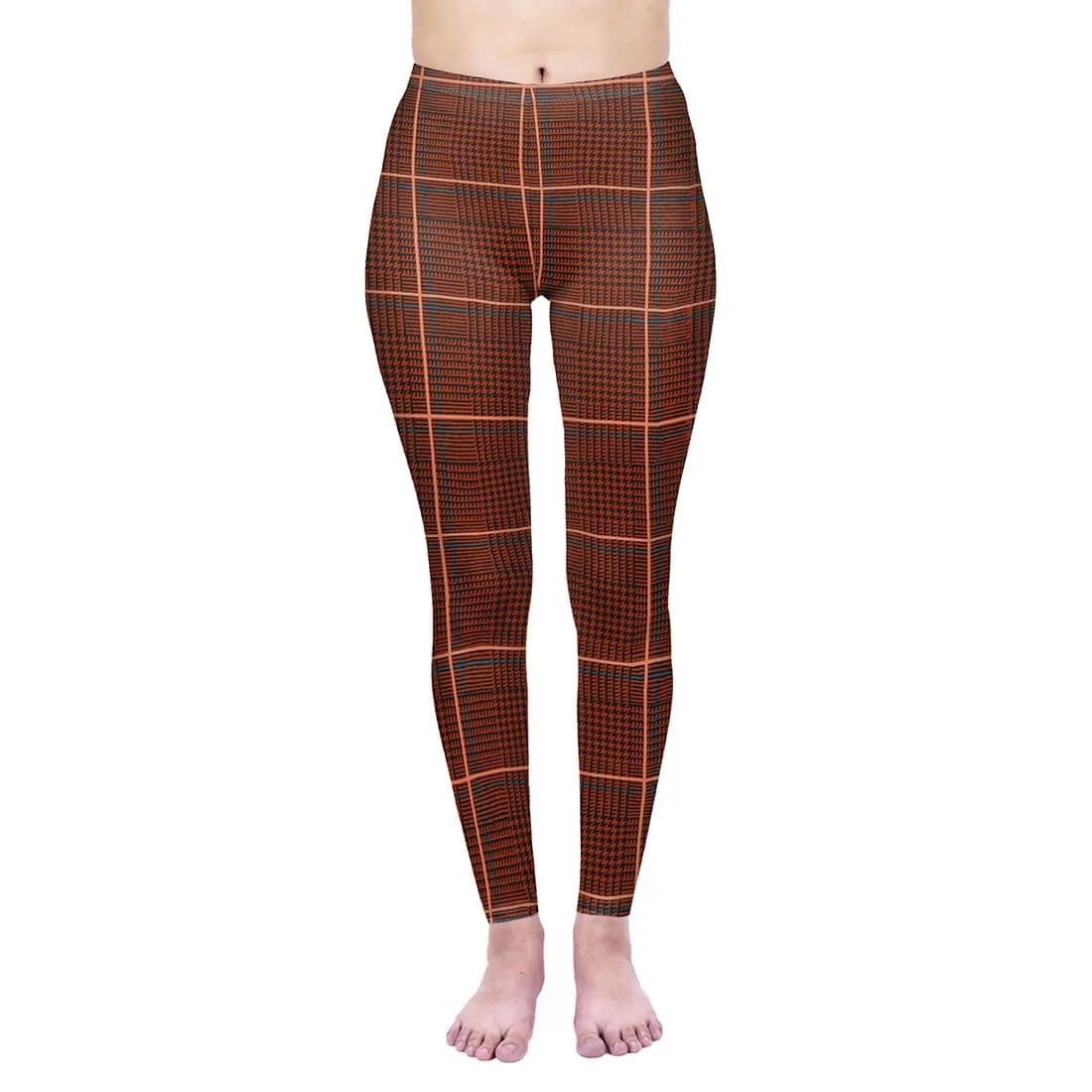 Regular Leggings (8-12 UK Size) - Burnt Tartan