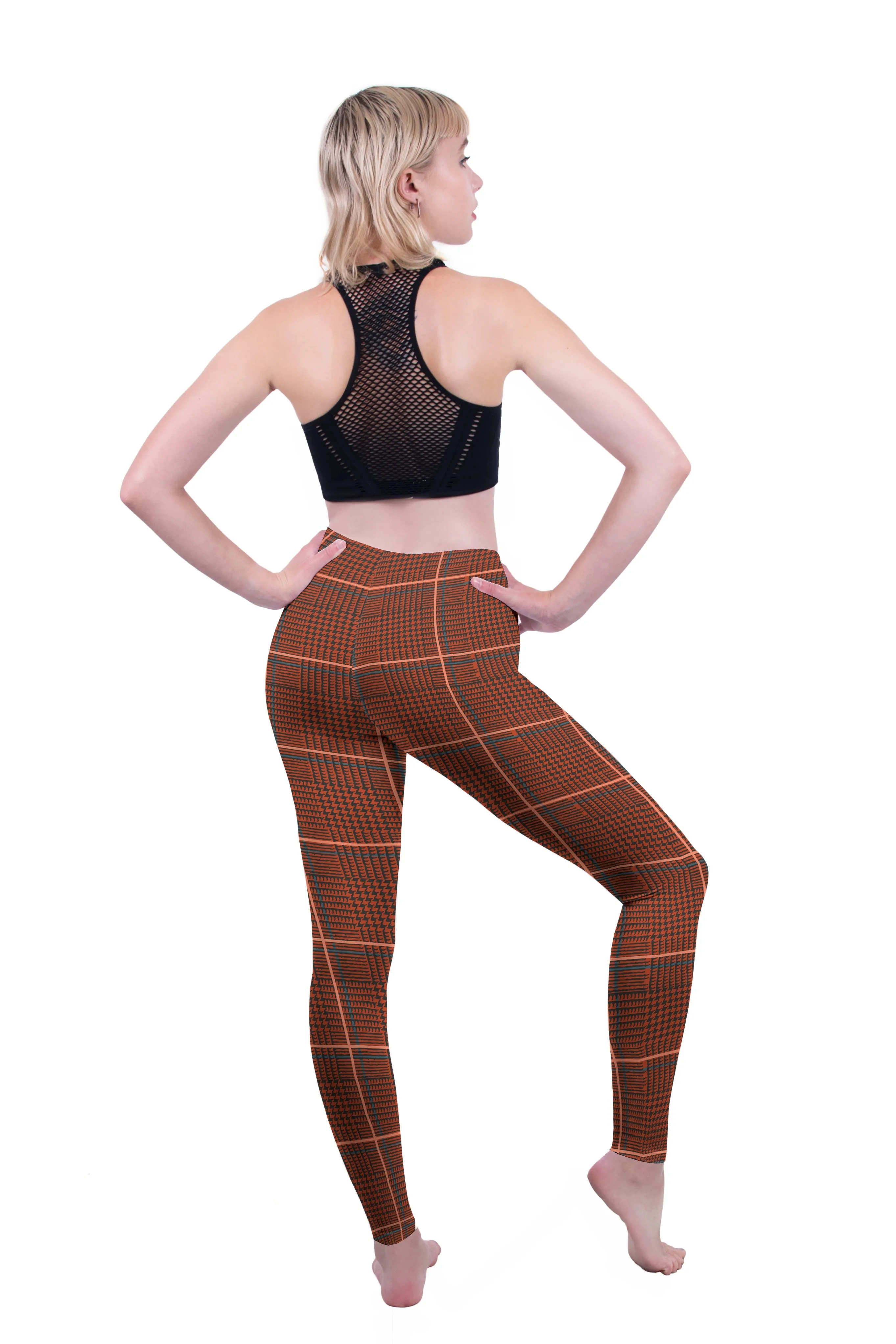 Regular Leggings (8-12 UK Size) - Burnt Tartan