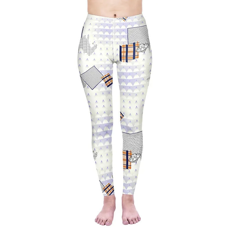 Regular Leggings (8-12 UK Size) - Geometric Space Friends