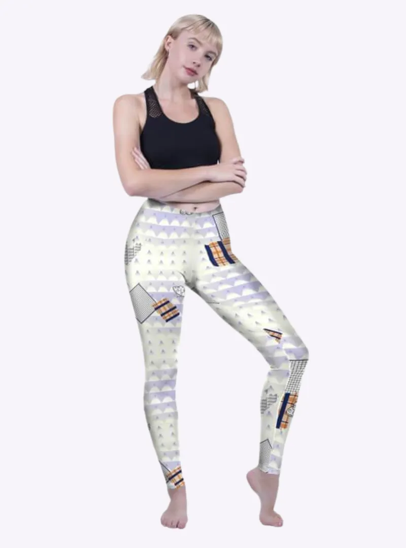 Regular Leggings (8-12 UK Size) - Geometric Space Friends