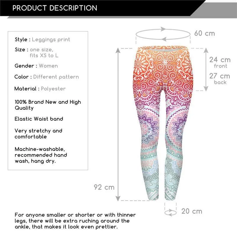 Regular Leggings (8-12 UK Size) - Mandala Mint