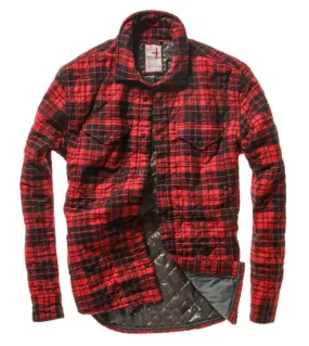 Relwen Quilted Flannel Shirt Jacket Red/Black