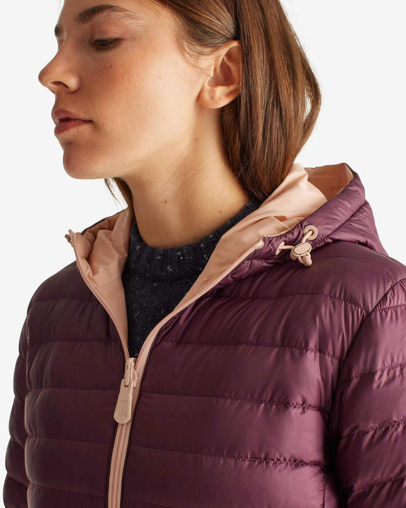 Reversible Down Jacket Light Pink/Aubergine Vienne