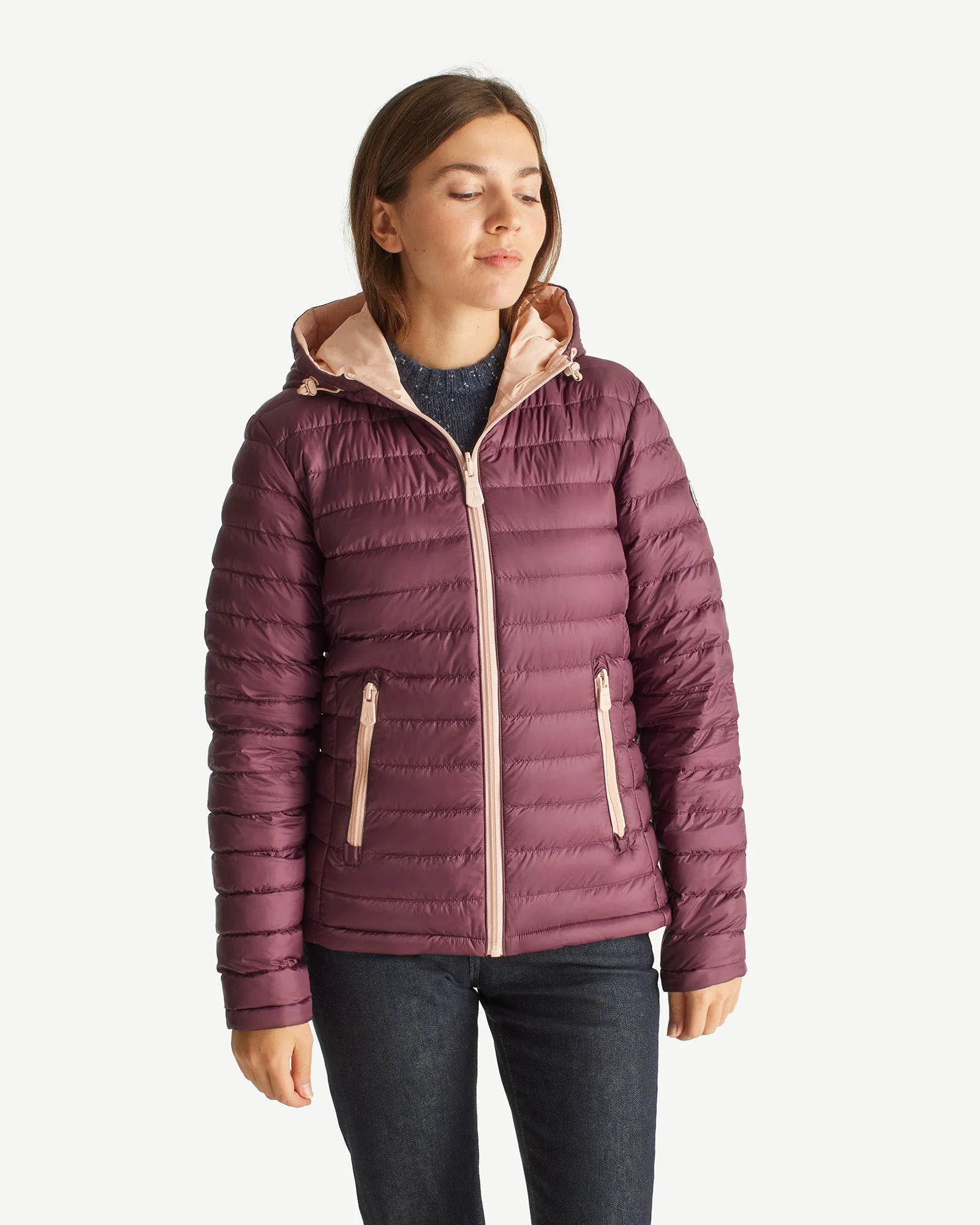 Reversible Down Jacket Light Pink/Aubergine Vienne