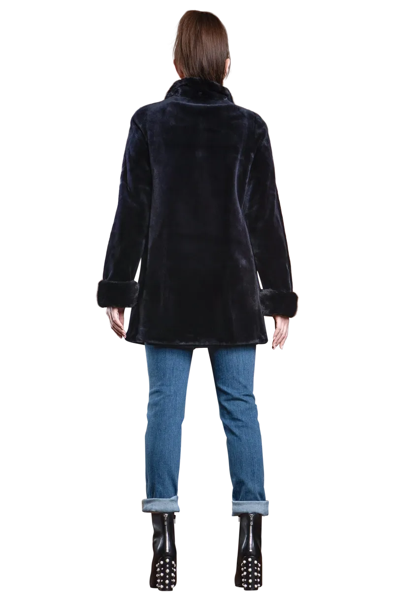 Reversible Sheared & Long Haired Mink Fur Jacket