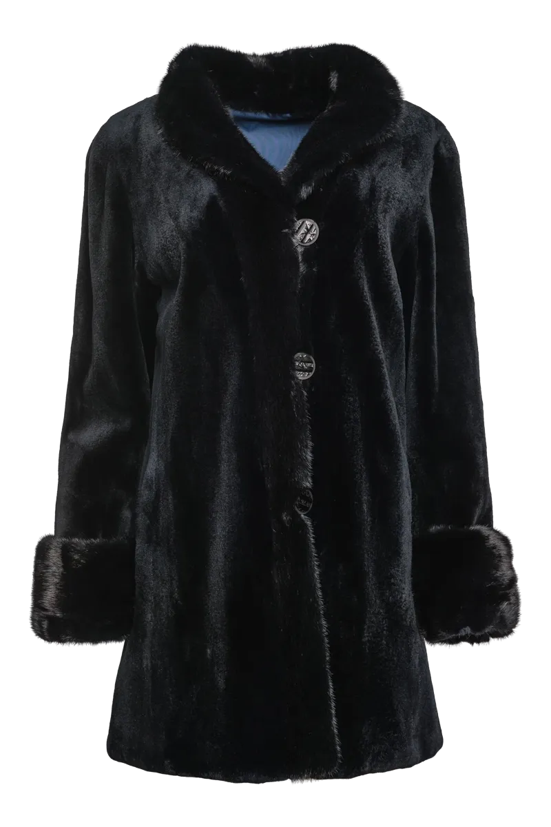 Reversible Sheared & Long Haired Mink Fur Jacket