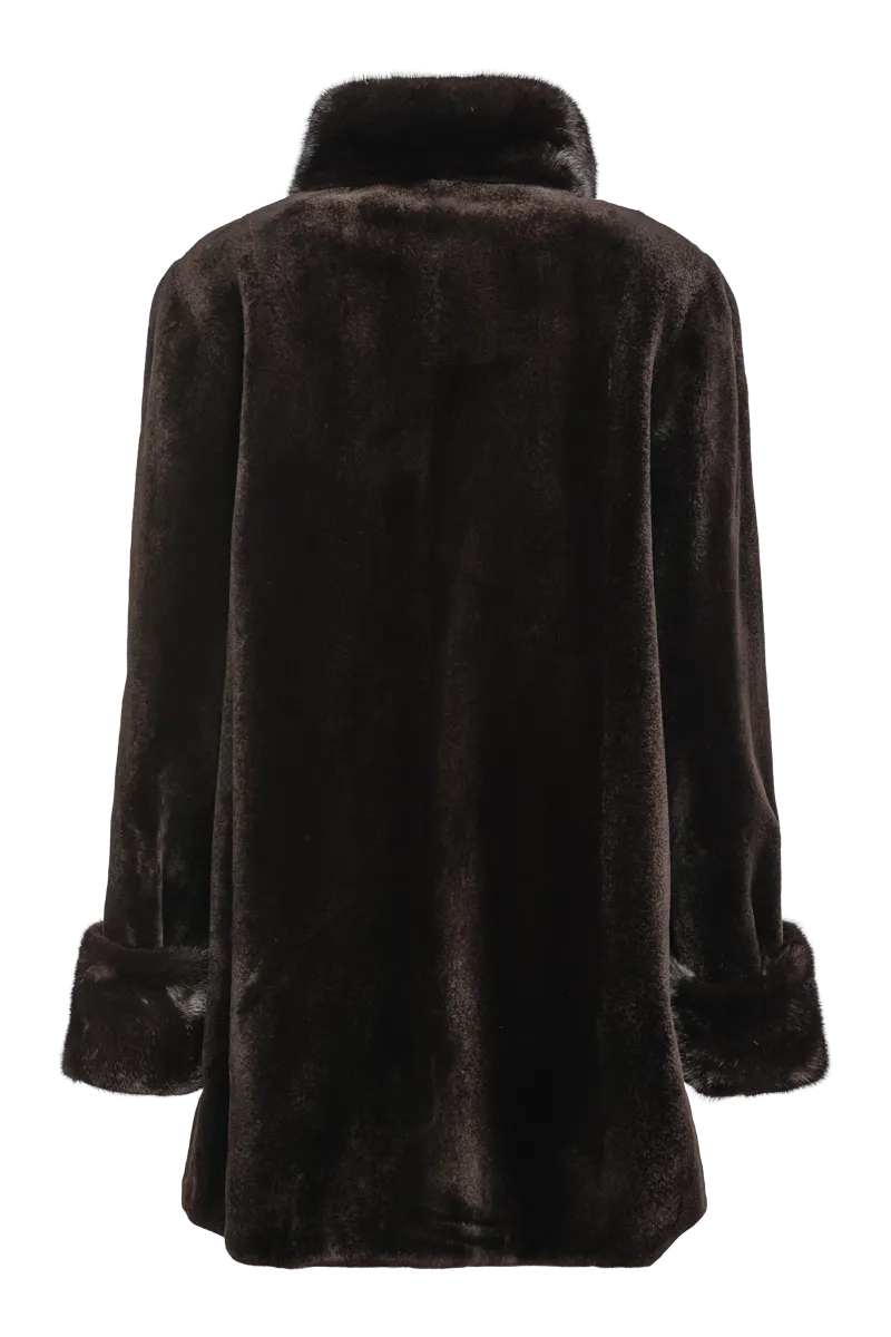 Reversible Sheared & Long Haired Mink Fur Jacket